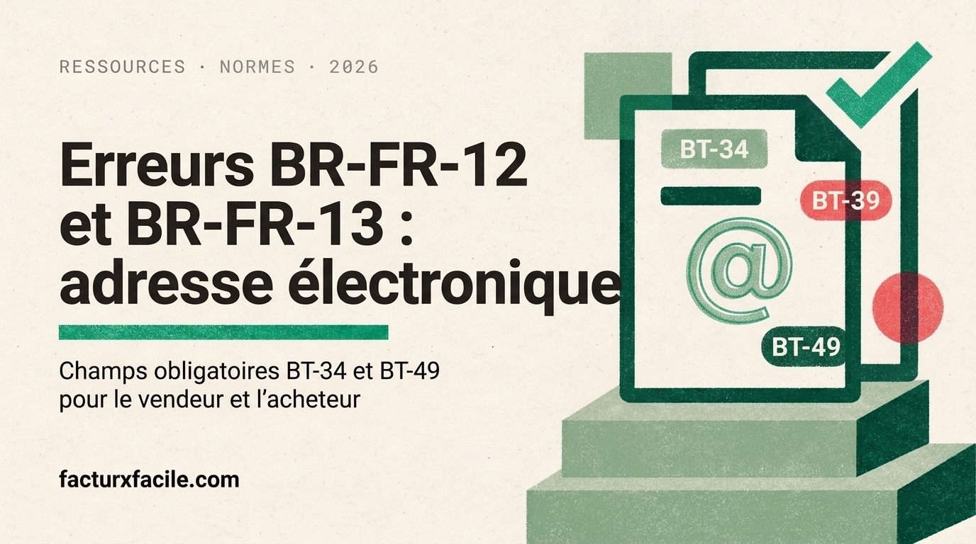 Erreurs BR-FR-12 et BR-FR-13: adresse électronique